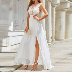 chiffon-lace-trailing-wedding-large-swing-dress