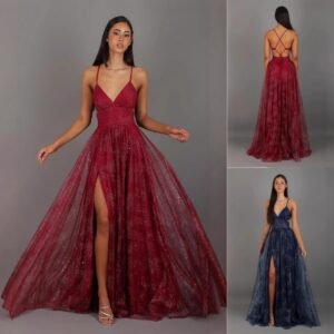 elegant-womens-v-neck-sleeveless-strapless-dress