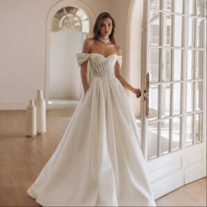 european-and-american-off-the-shoulder-satin-wedding-dress-with-lace